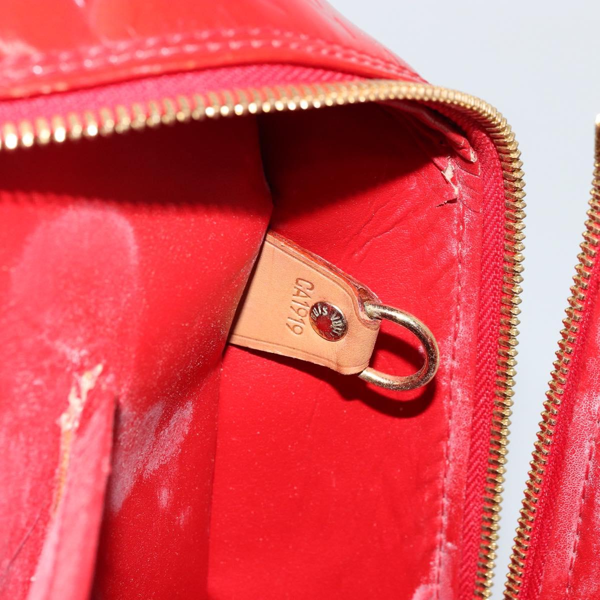 LOUIS VUITTON Monogram Vernis Sutton Hand Bag Red Rouge M91080 LV Auth ep14602