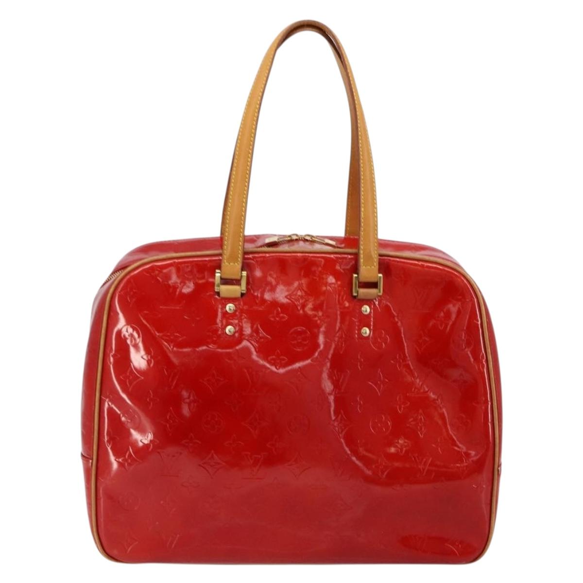 LOUIS VUITTON Monogram Vernis Sutton Hand Bag Red Rouge M91080 LV Auth ep14602