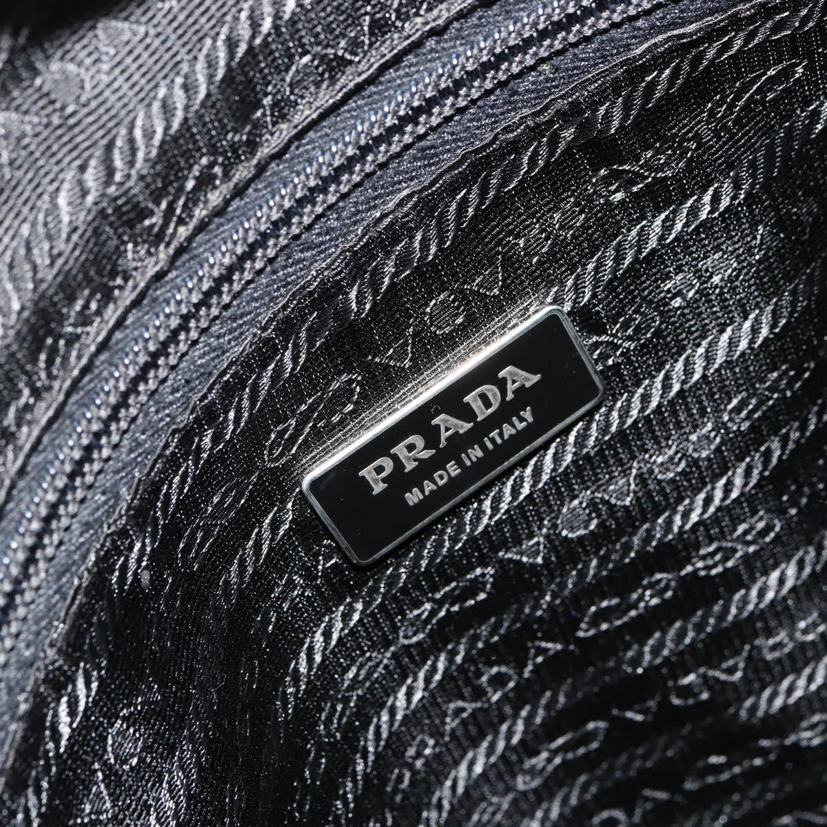 PRADA Shoulder Bag Nylon Black Silver Auth ep14604