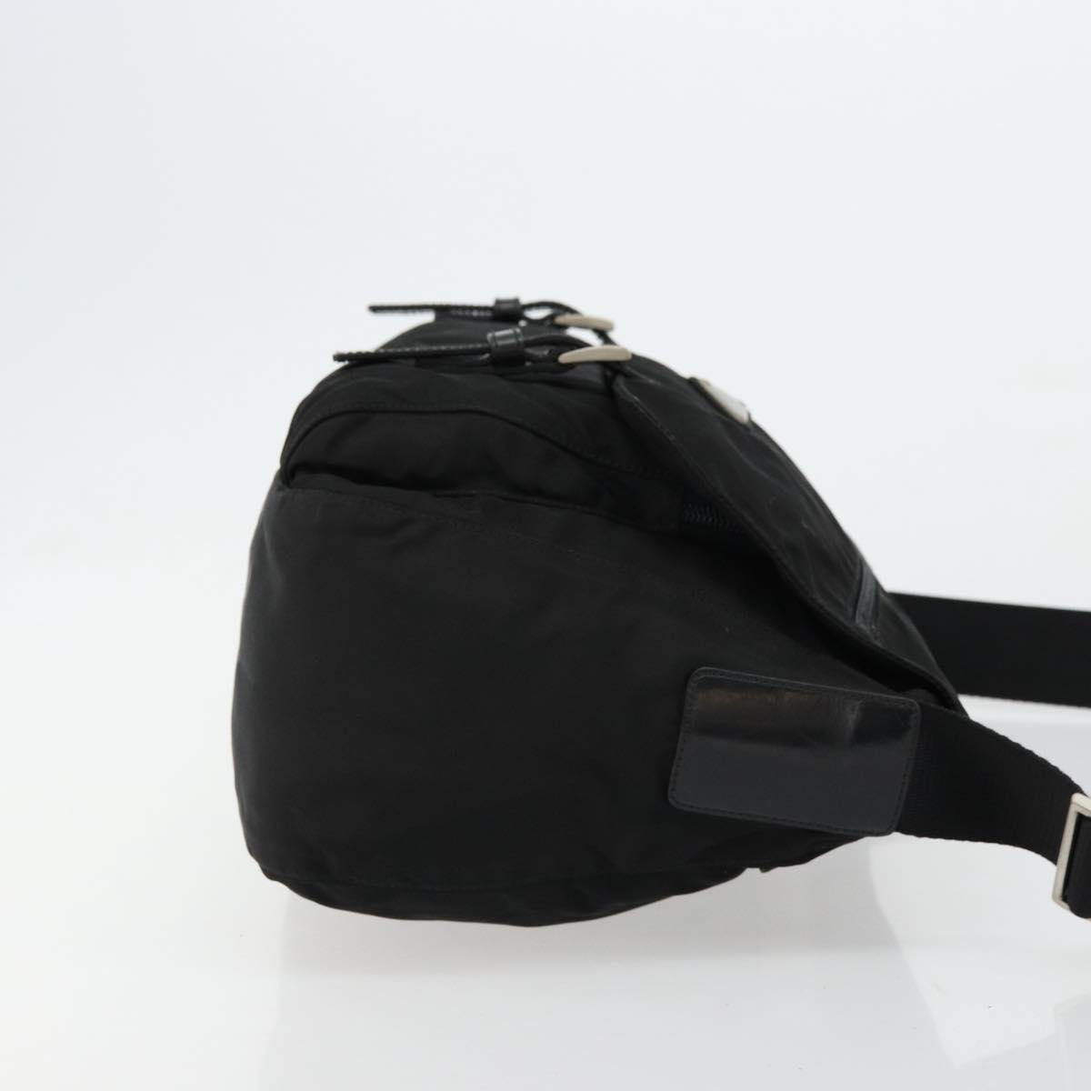 PRADA Shoulder Bag Nylon Black Silver Auth ep14604