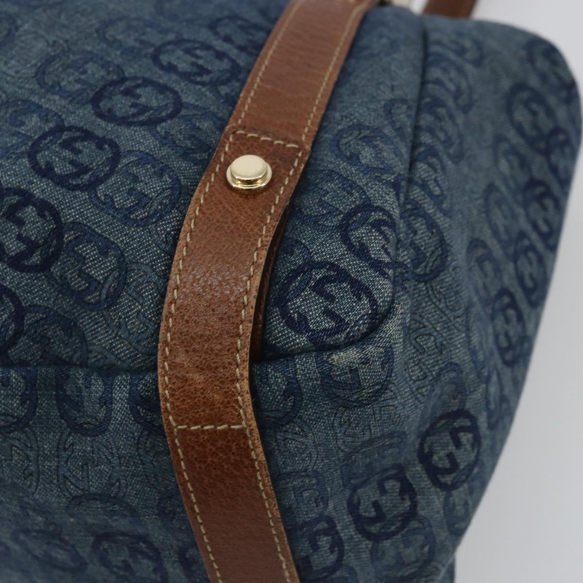GUCCI GG Canvas Interlocking G Abbey Tote Bag Denim Outlet 130736 Auth ep14606A