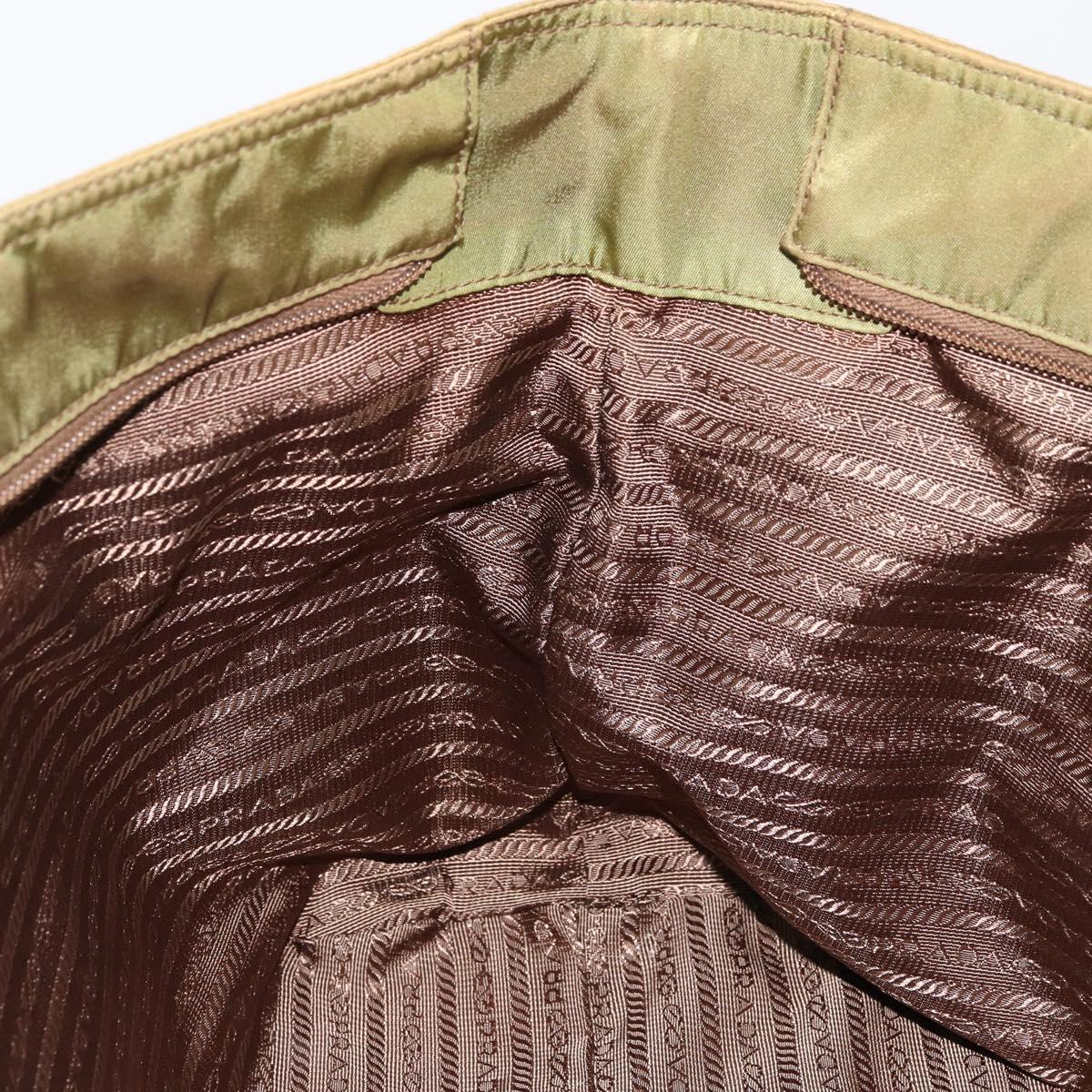 PRADA Tote Bag Nylon Green Silver Auth ep14607