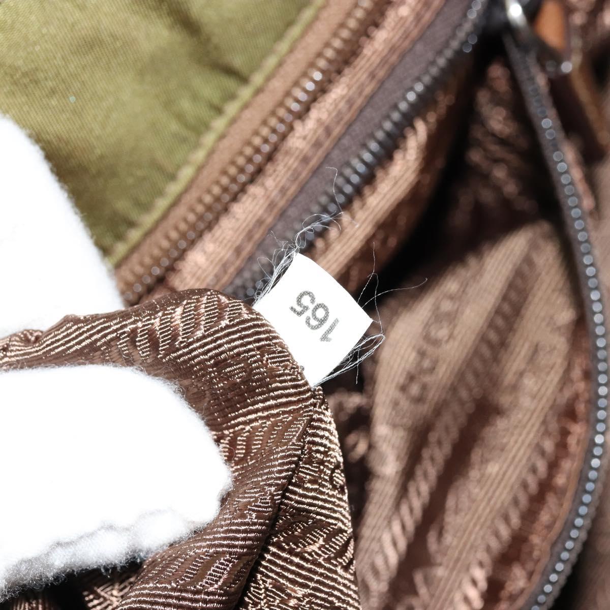 PRADA Tote Bag Nylon Green Silver Auth ep14607