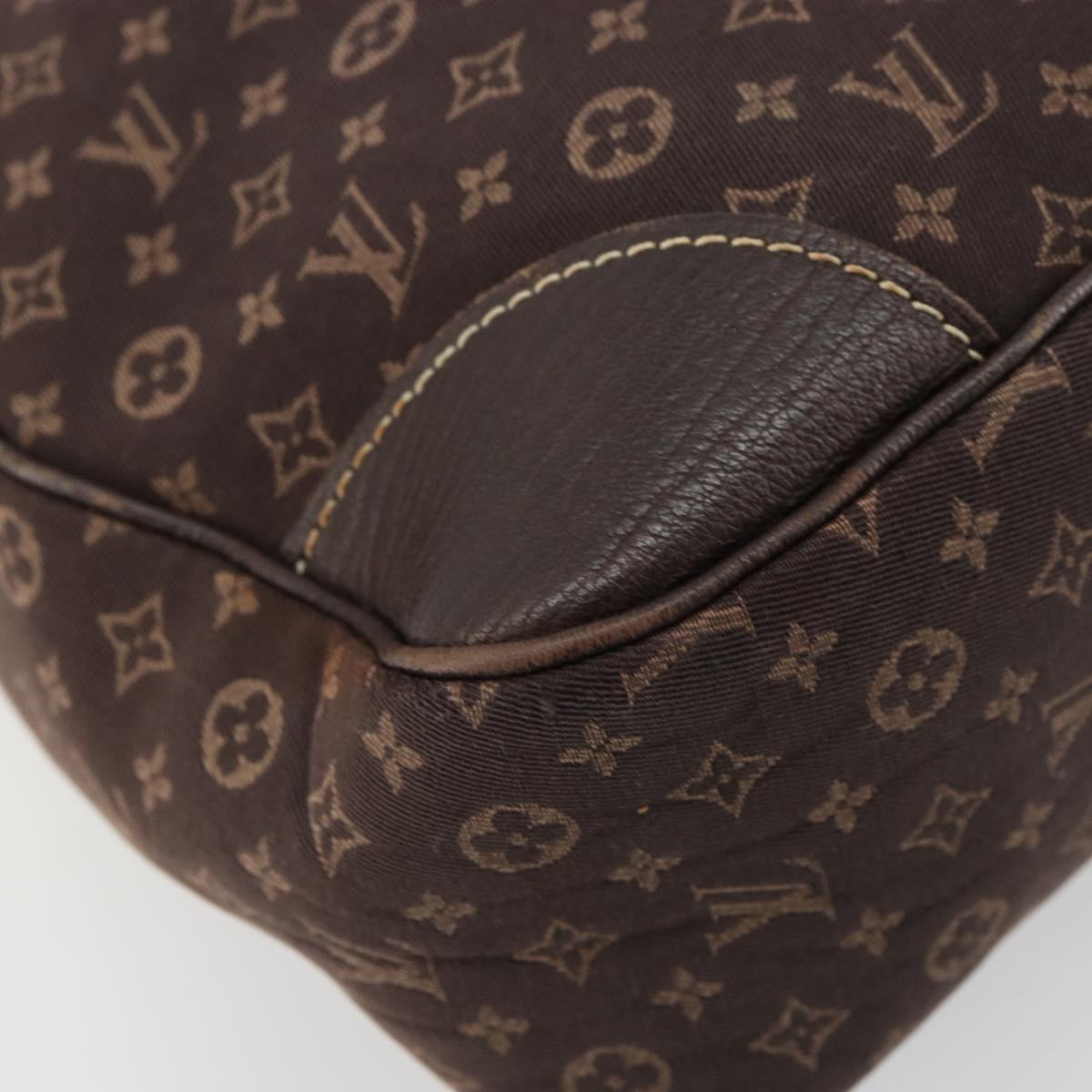 LOUIS VUITTON Monogram Mini Lin Boulogne Bag Brown Ebene M95225 LV Auth ep14608A