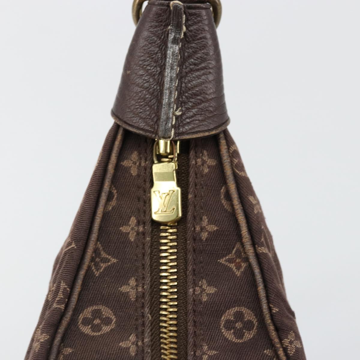 LOUIS VUITTON Monogram Mini Lin Boulogne Bag Brown Ebene M95225 LV Auth ep14608A