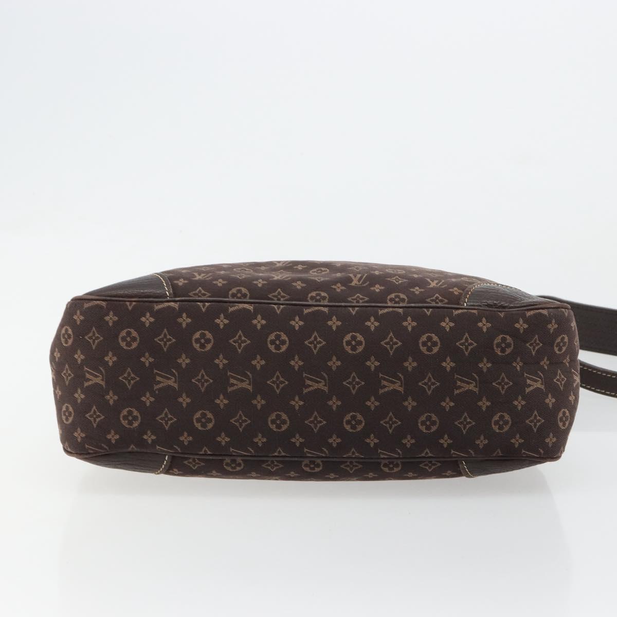 LOUIS VUITTON Monogram Mini Lin Boulogne Bag Brown Ebene M95225 LV Auth ep14608A