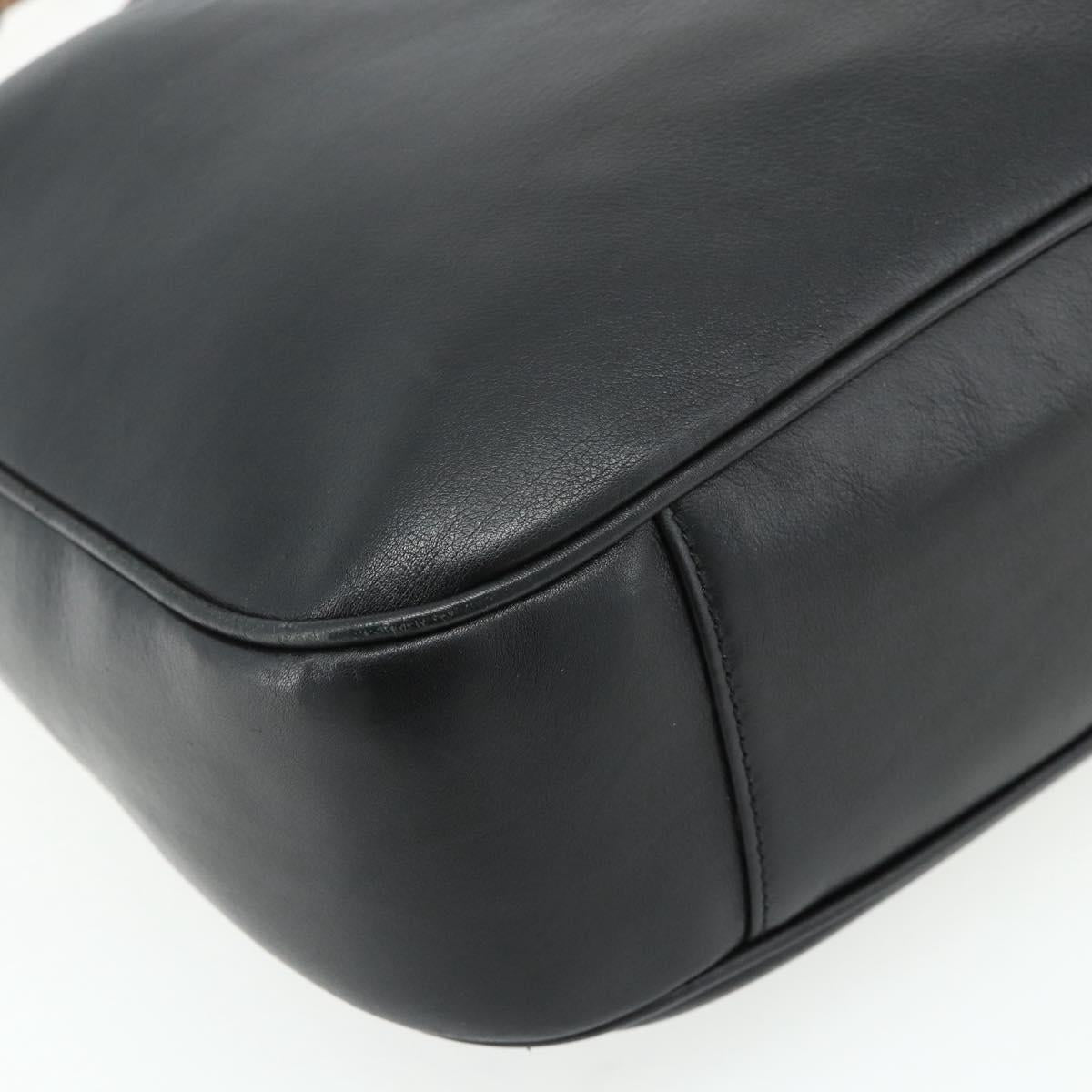 GUCCI Bamboo Hand Bag Nylon 2way Black Gold 001 2058 1577 Auth ep14609