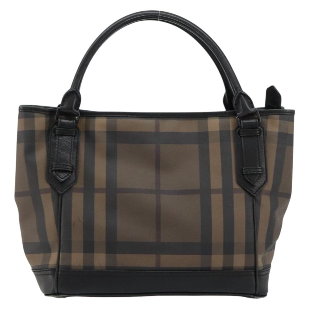 BURBERRY Nova Check Tote Bag PVC Beige Auth ep14617