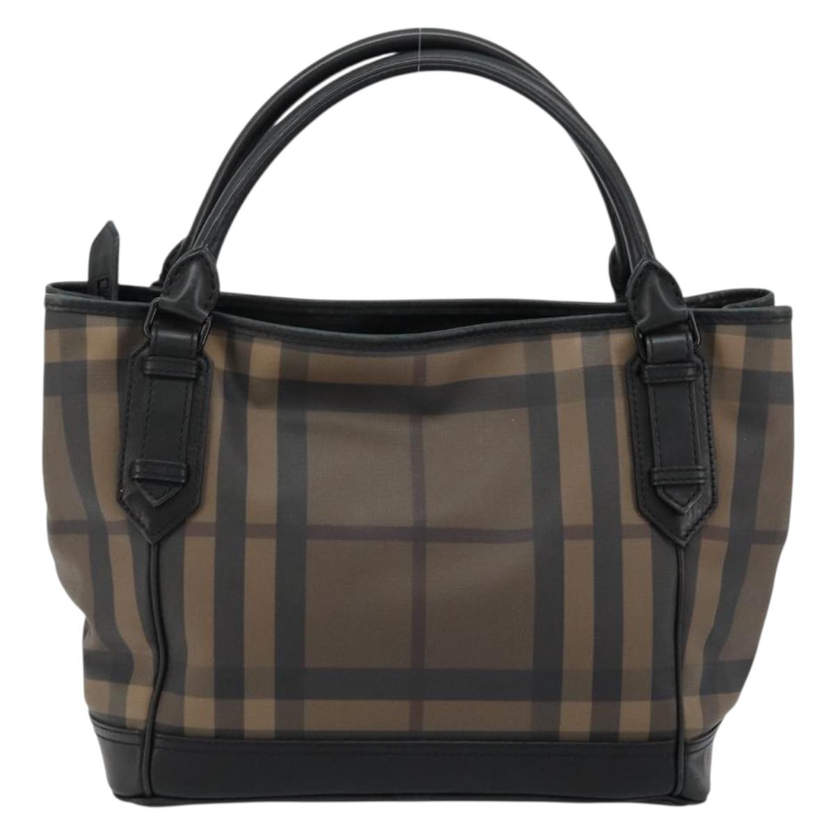 BURBERRY Nova Check Tote Bag PVC Beige Auth ep14617