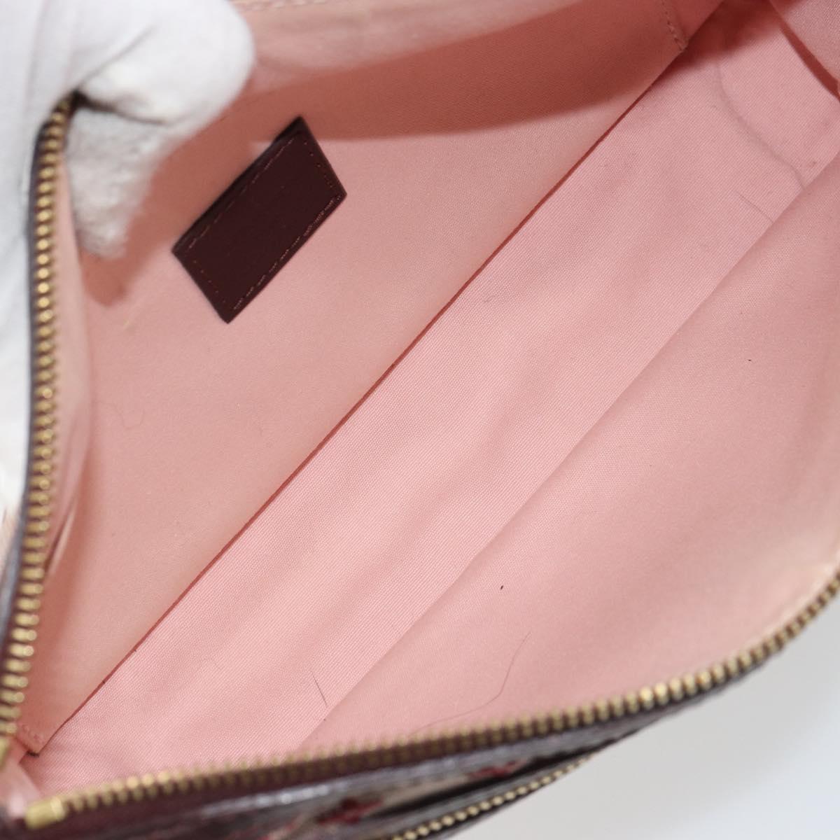 LOUIS VUITTON Monogram Mini Pochette Catrain Bag Red M92331 LV Auth ep14619A