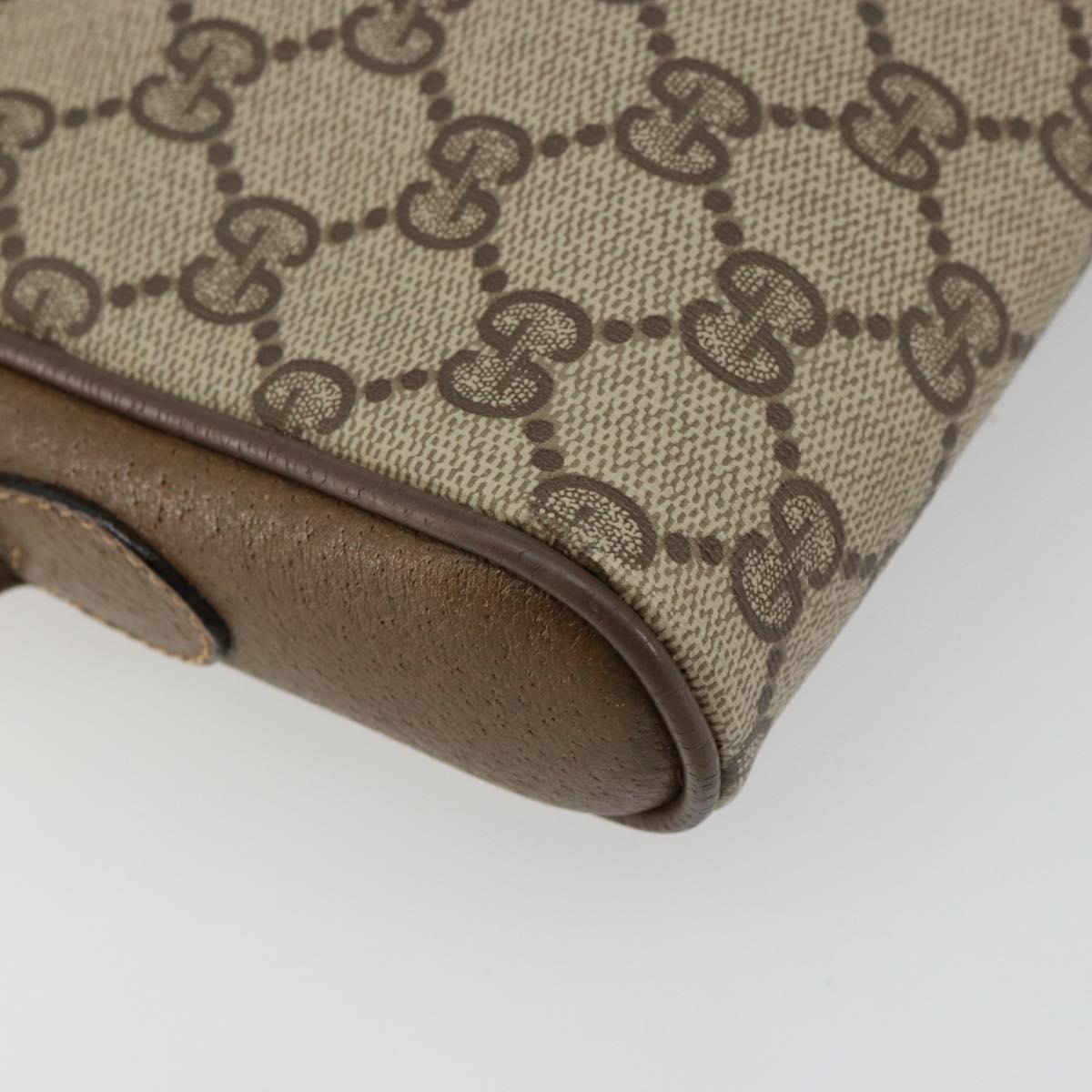 GUCCI GG Supreme Web Sherry Line Bag PVC Beige Gold 116 02 089 Auth ep14626