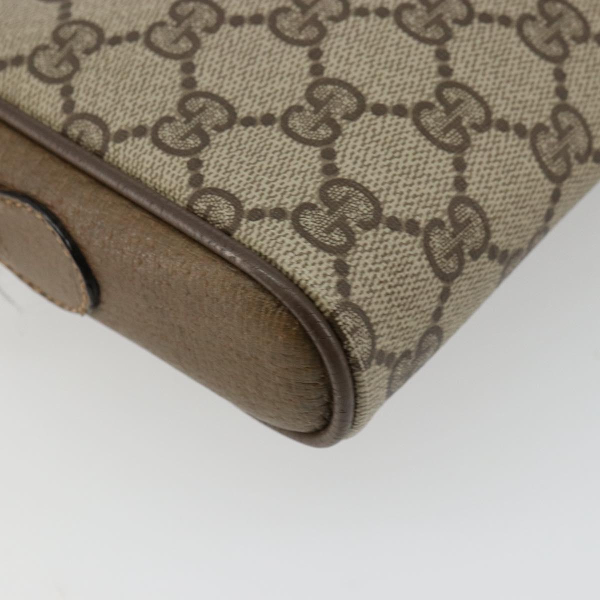 GUCCI GG Supreme Web Sherry Line Bag PVC Beige Gold 116 02 089 Auth ep14626