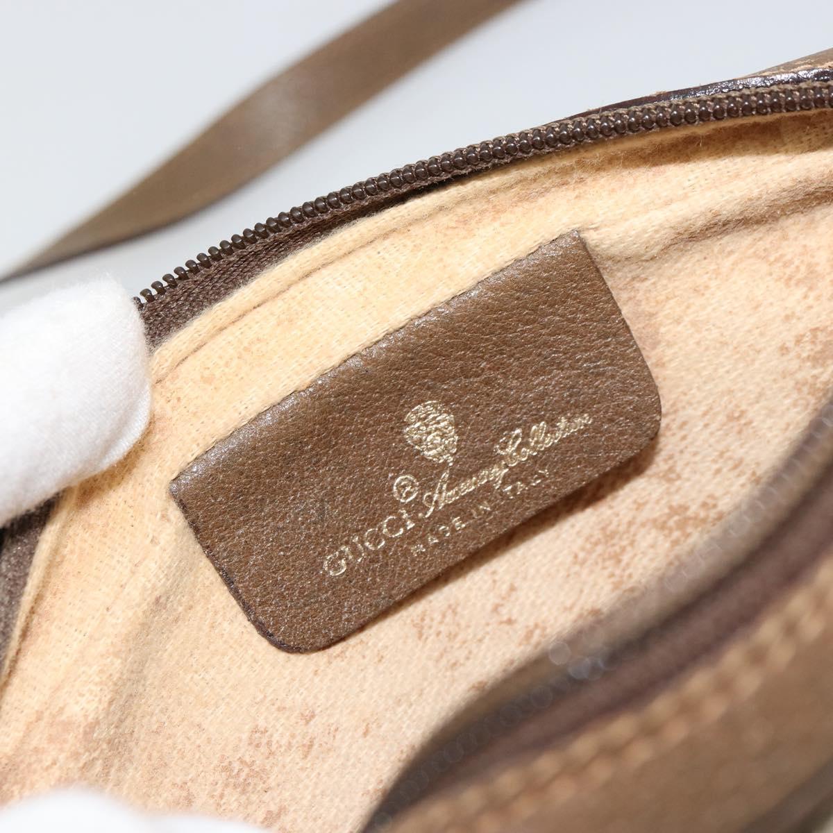 GUCCI GG Supreme Web Sherry Line Bag PVC Beige Gold 116 02 089 Auth ep14626