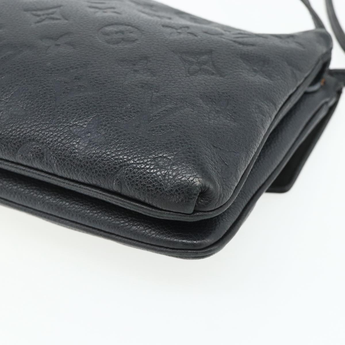 LOUIS VUITTON Monogram Empreinte Twice Bag Black M50258 LV Auth ep14628A