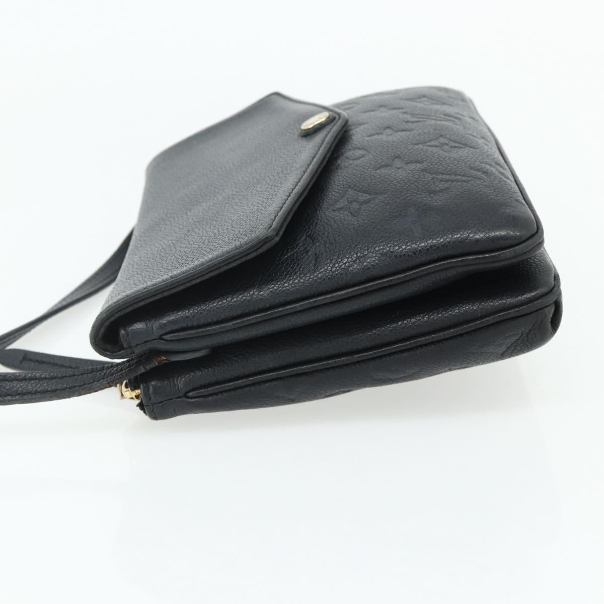 LOUIS VUITTON Monogram Empreinte Twice Bag Black M50258 LV Auth ep14628A