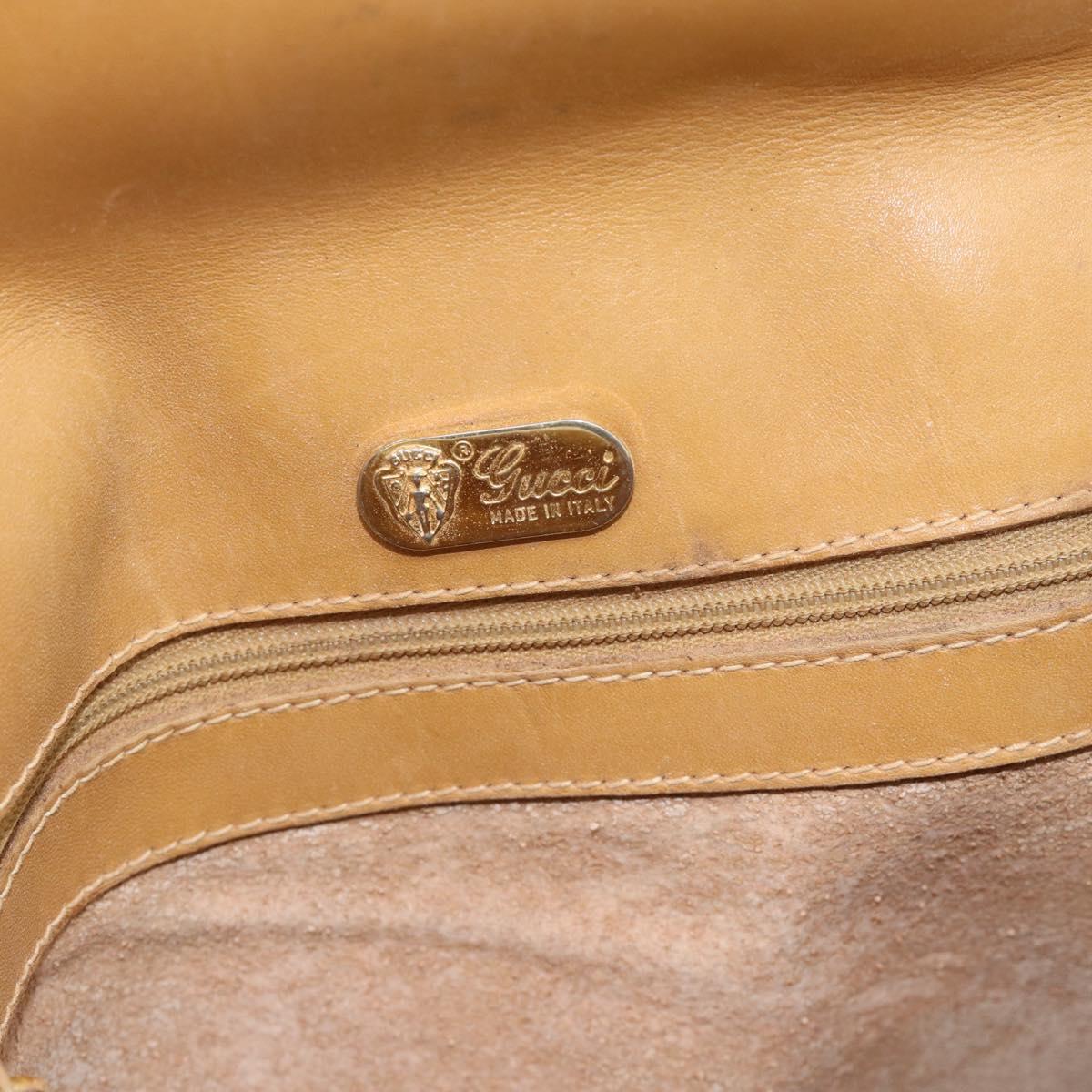 GUCCI Micro GG Supreme Shoulder Bag PVC Beige Gold Auth ep14632