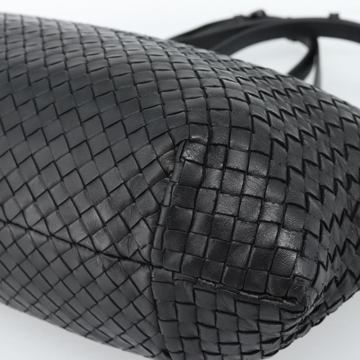 BOTTEGA VENETA INTRECCIATO Tote Bag Leather Black Auth ep14639A