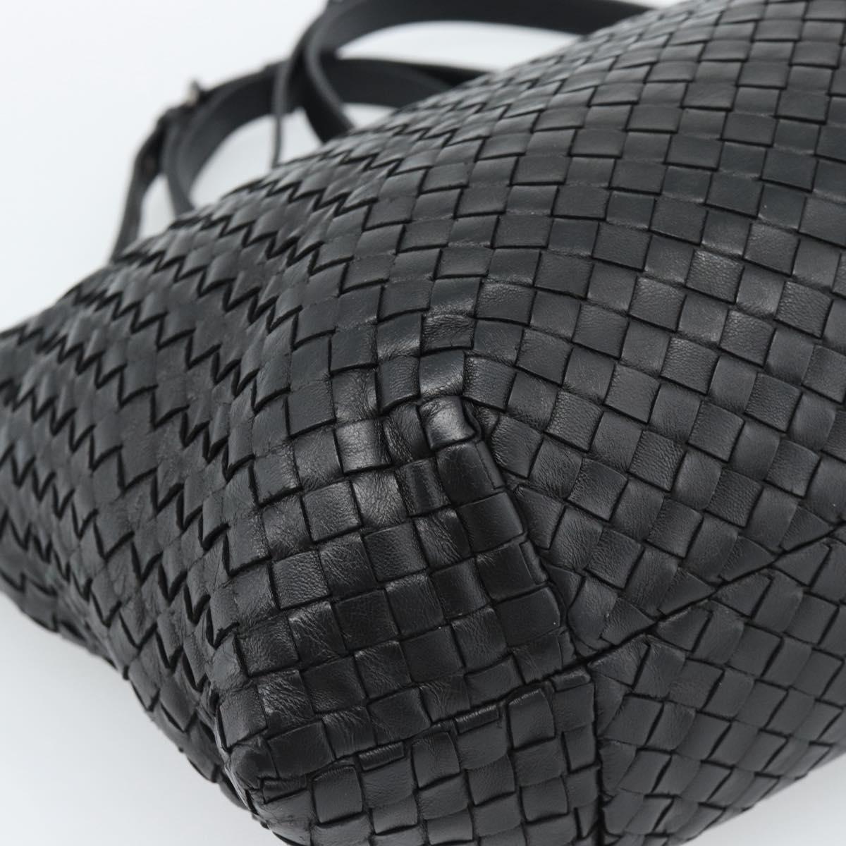 BOTTEGA VENETA INTRECCIATO Tote Bag Leather Black Auth ep14639A