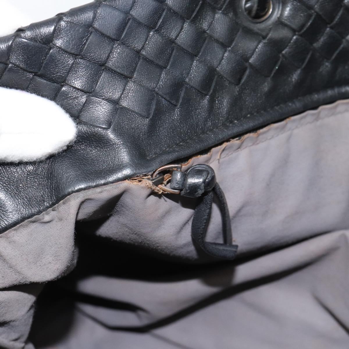 BOTTEGA VENETA INTRECCIATO Tote Bag Leather Black Auth ep14639A