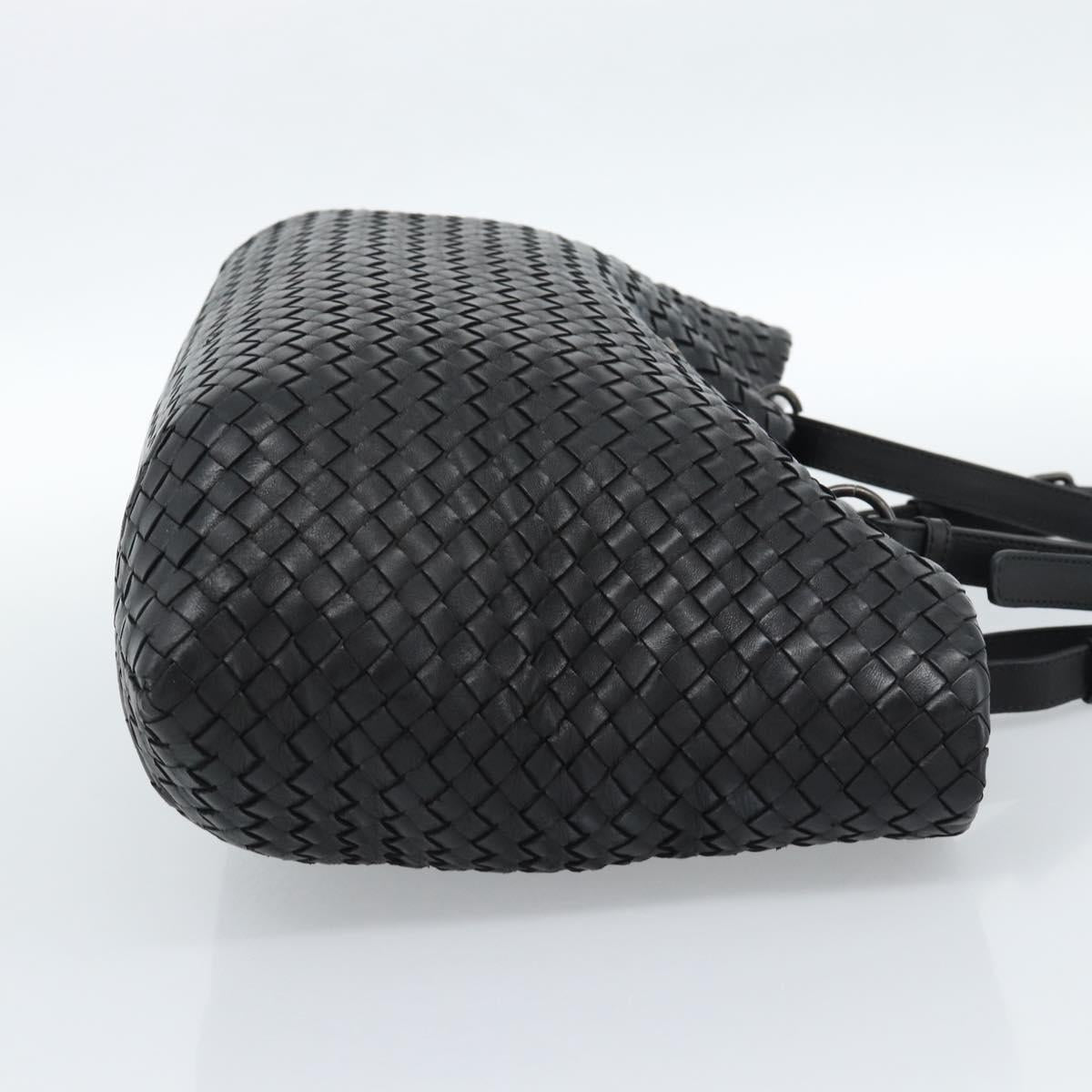 BOTTEGA VENETA INTRECCIATO Tote Bag Leather Black Auth ep14639A