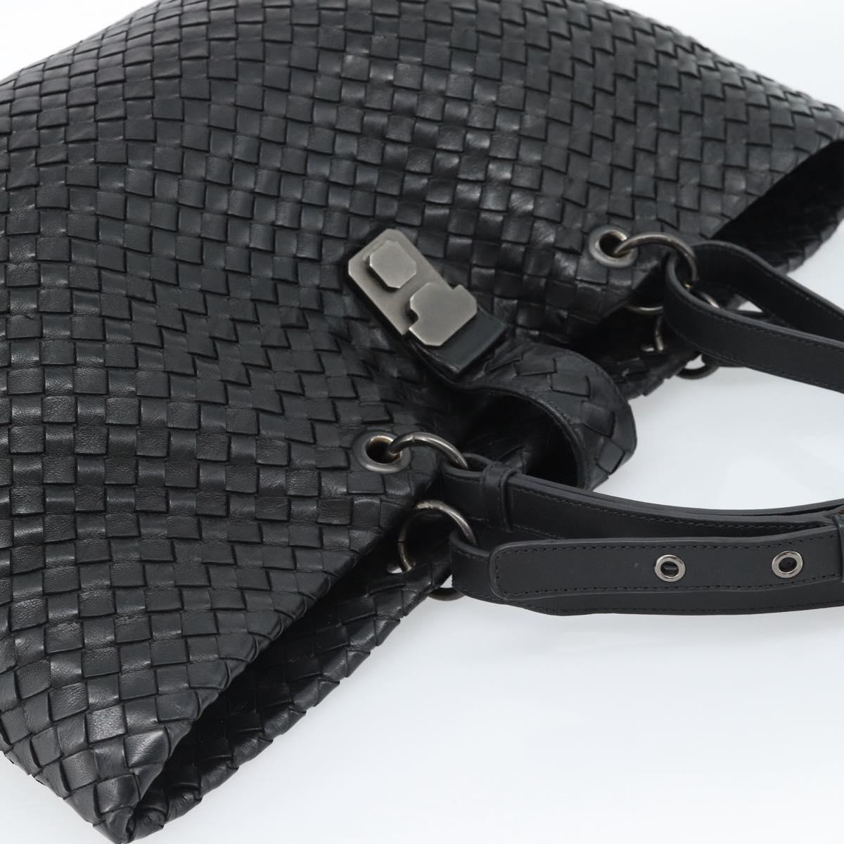 BOTTEGA VENETA INTRECCIATO Tote Bag Leather Black Auth ep14639A