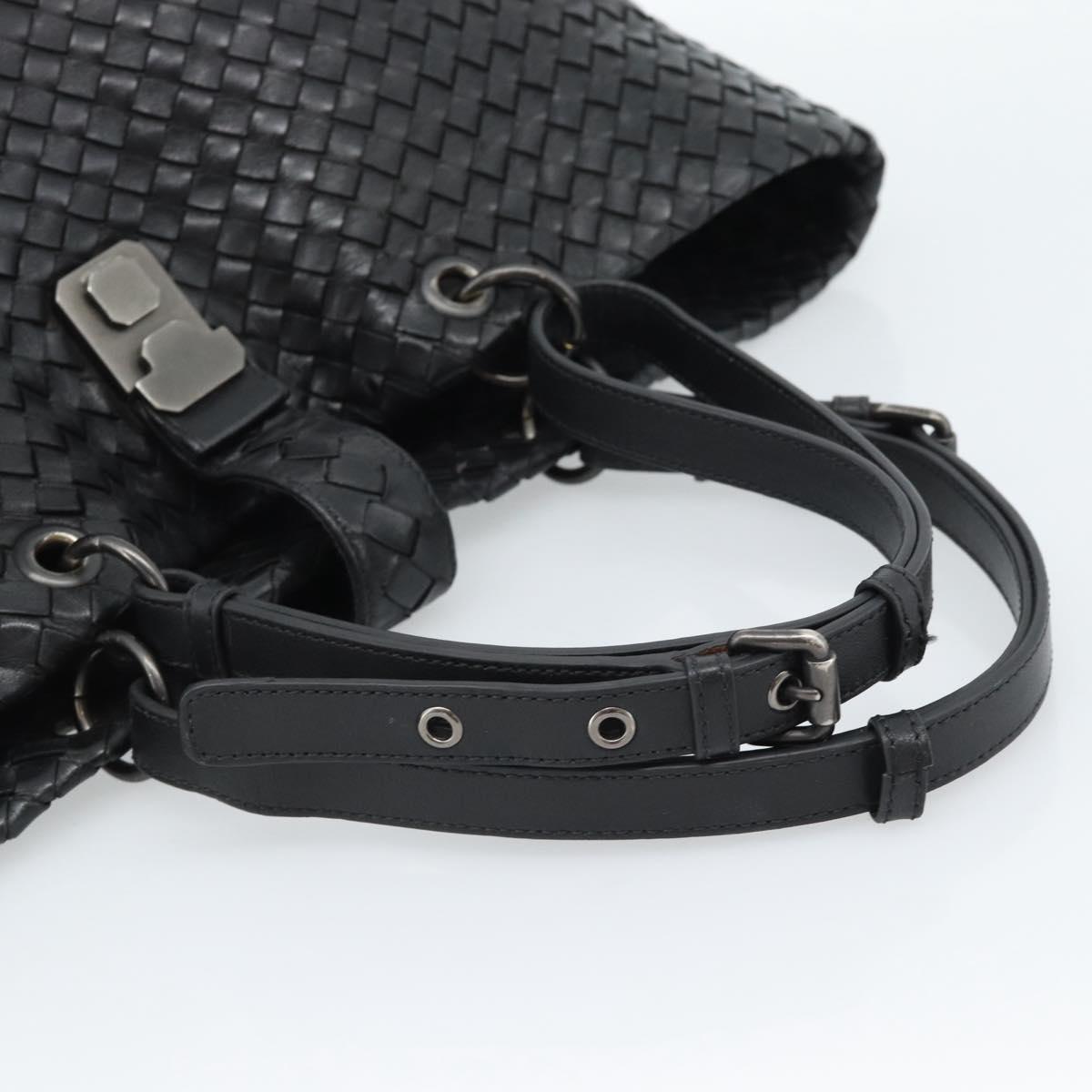BOTTEGA VENETA INTRECCIATO Tote Bag Leather Black Auth ep14639A