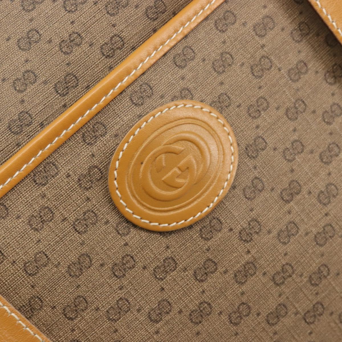 GUCCI Micro GG Supreme Tote Bag PVC Beige Gold Auth ep14645