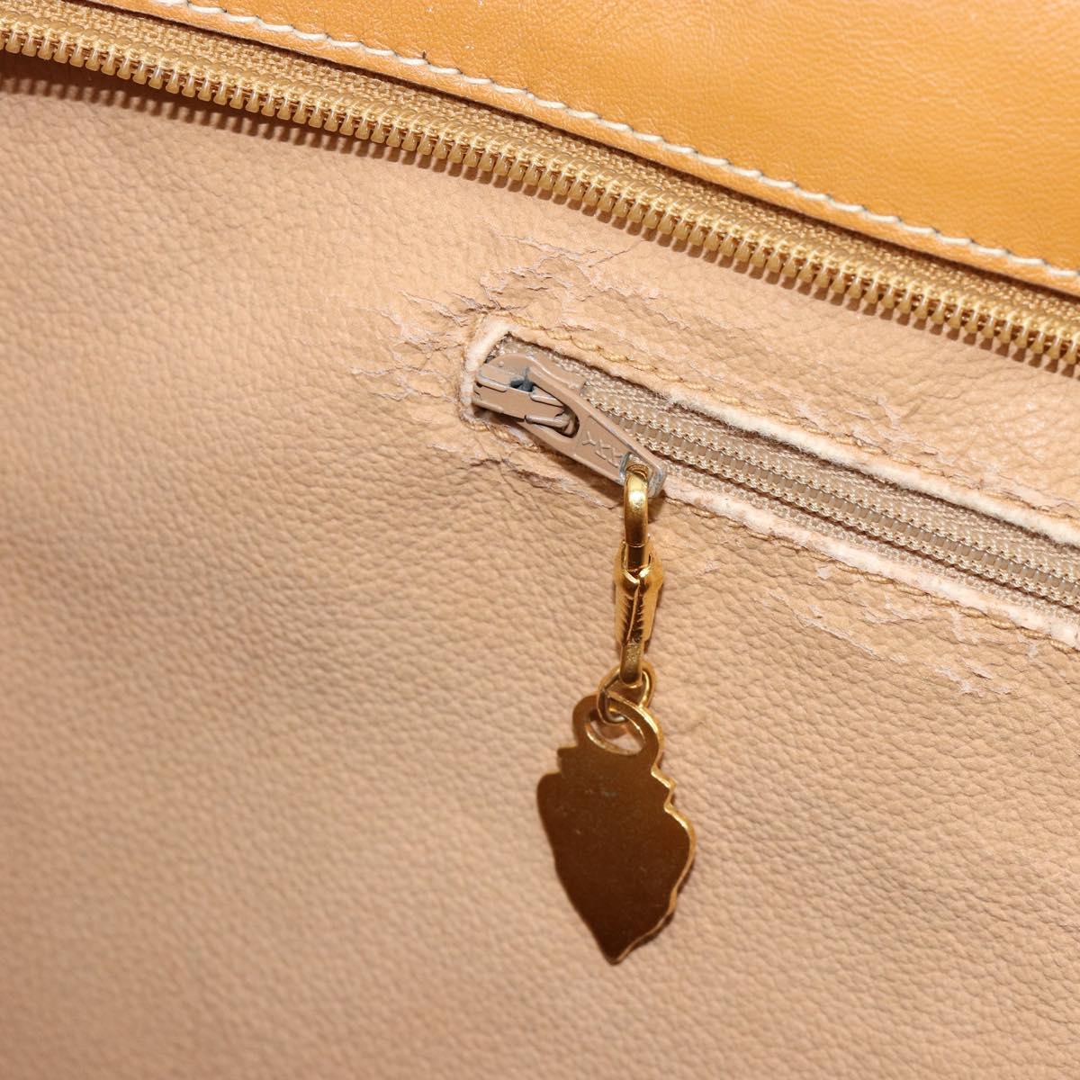 GUCCI Micro GG Supreme Tote Bag PVC Beige Gold Auth ep14645
