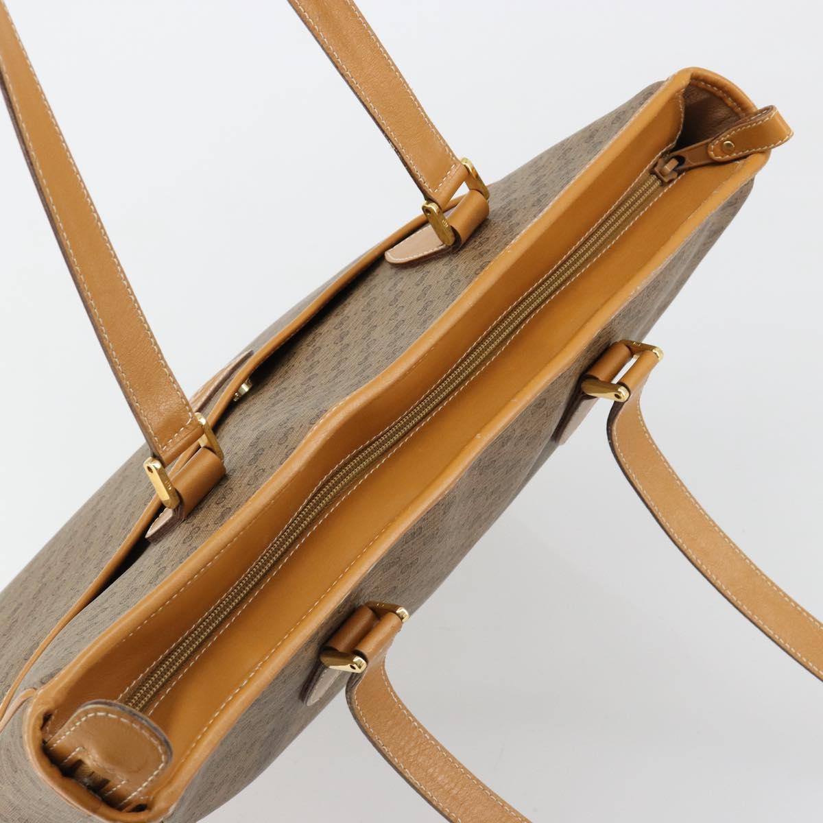 GUCCI Micro GG Supreme Tote Bag PVC Beige Gold Auth ep14645