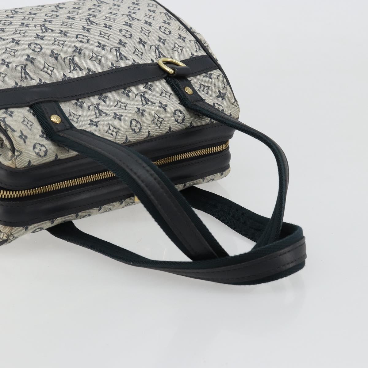 LOUIS VUITTON Monogram Mini Josephine PM Hand Bag Blue M92049 LV Auth ep14649