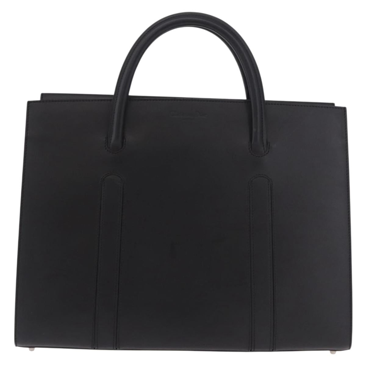 Christian Dior Hand Bag Leather Black Auth ep14660