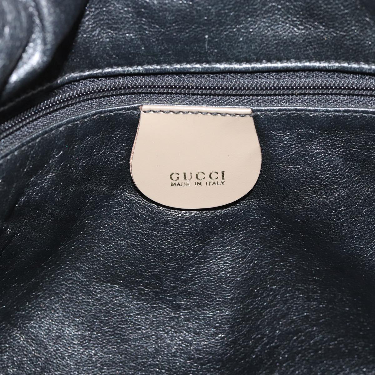 GUCCI Bamboo Hand Bag Patent leather Gold Auth ep14663