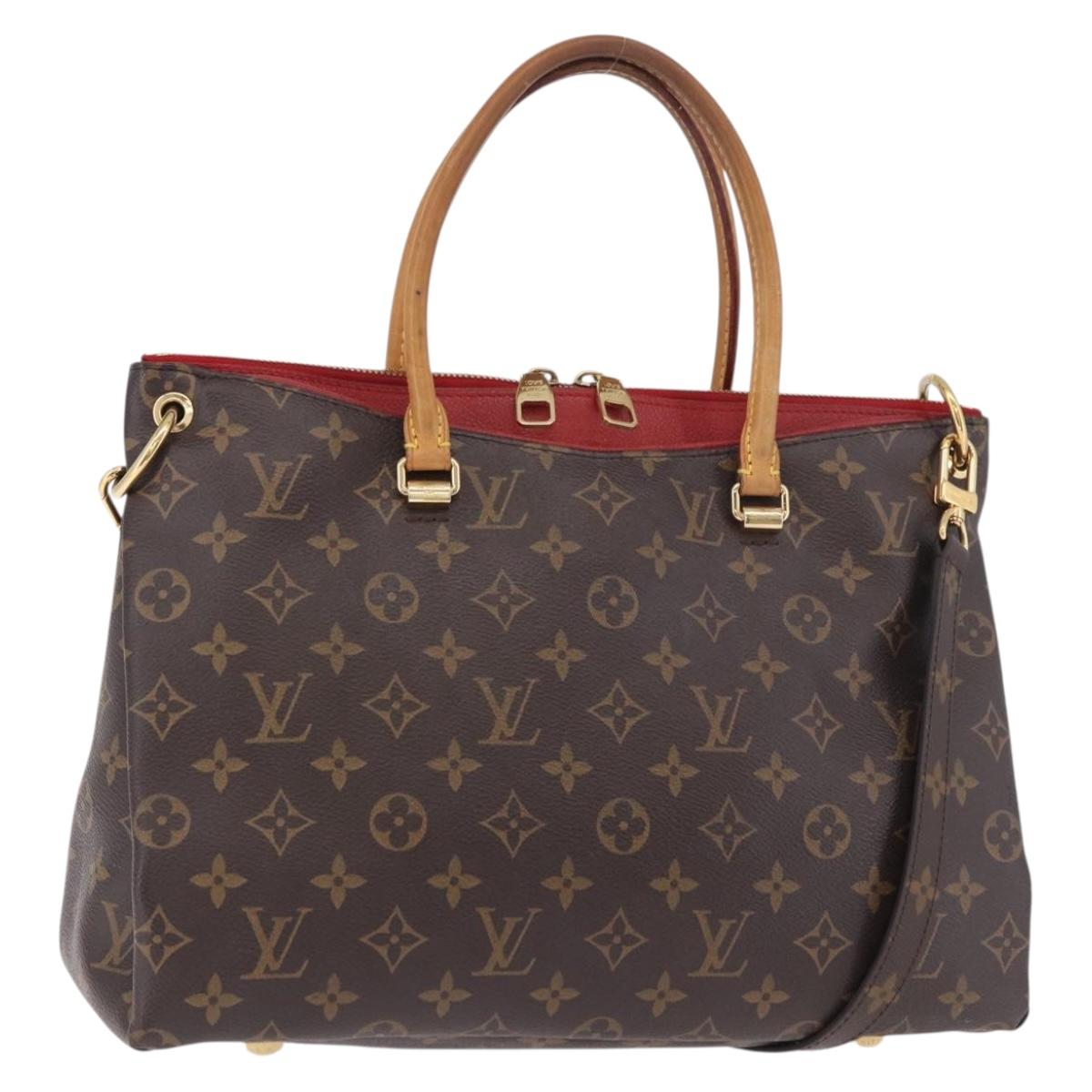LOUIS VUITTON Monogram Pallas MM Hand Bag 2way Red M41175 LV Auth ep14670A