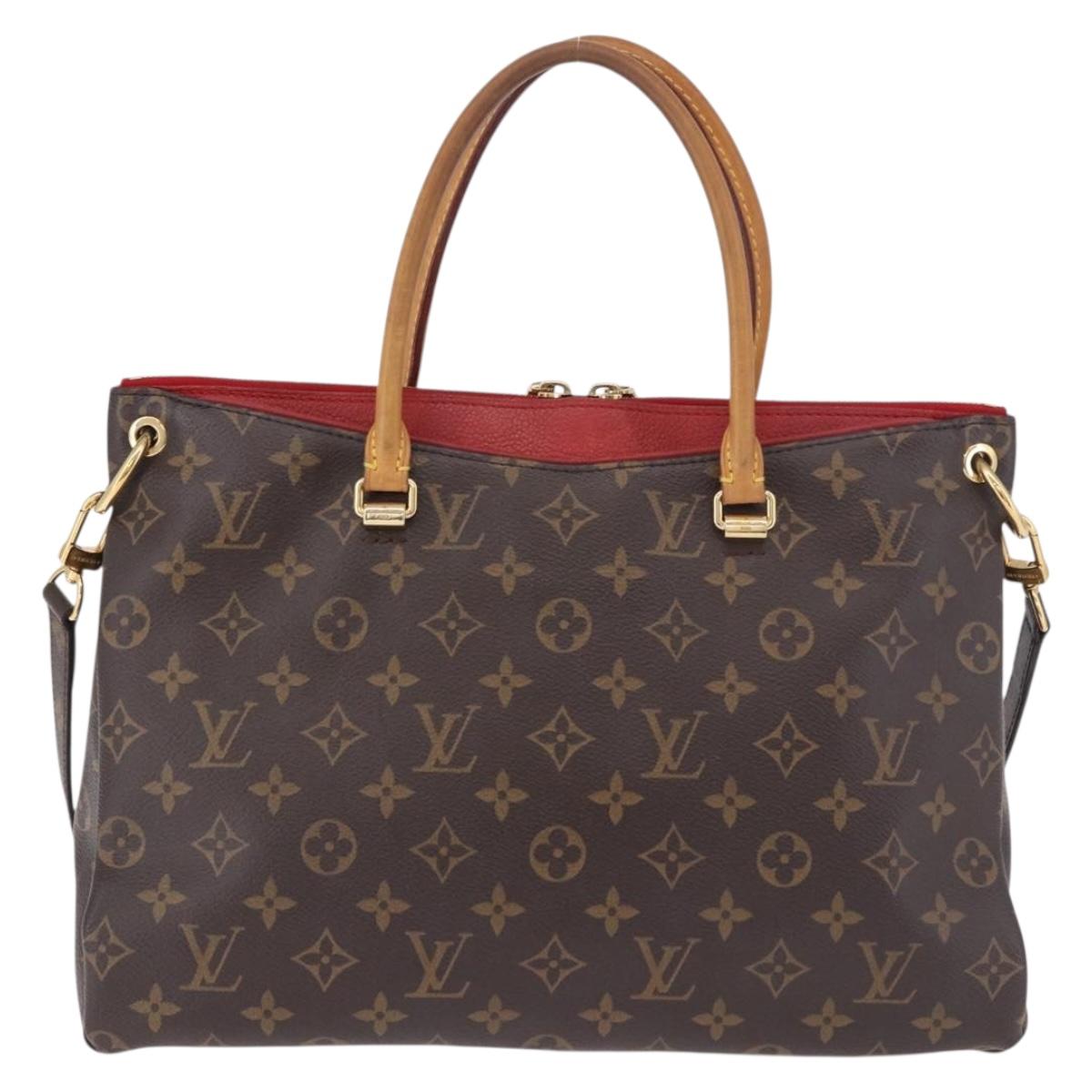 LOUIS VUITTON Monogram Pallas MM Hand Bag 2way Red M41175 LV Auth ep14670A