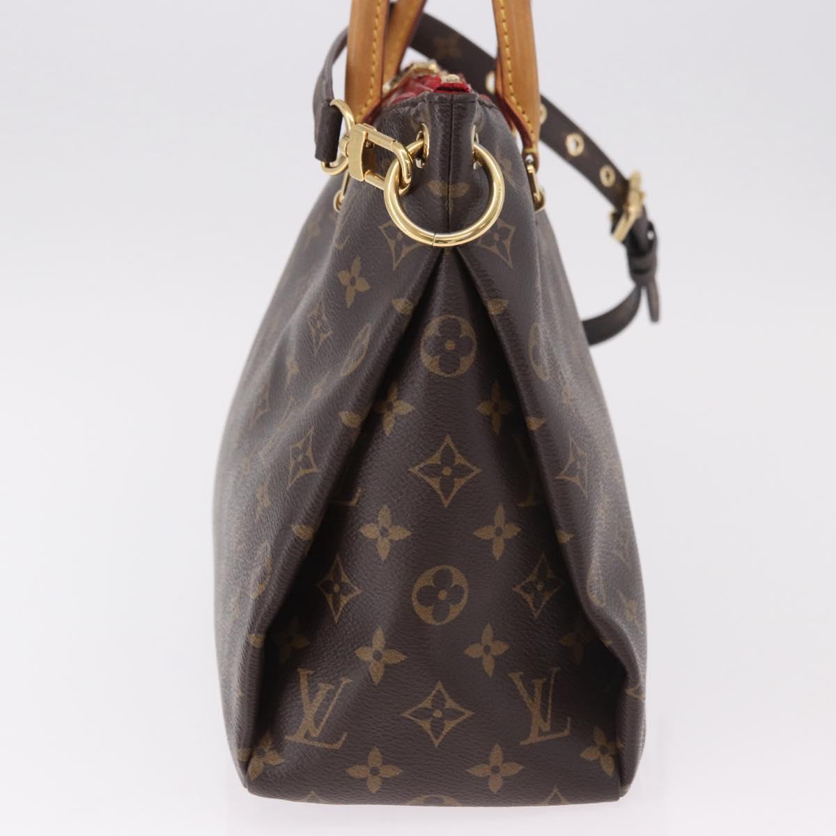 LOUIS VUITTON Monogram Pallas MM Hand Bag 2way Red M41175 LV Auth ep14670A