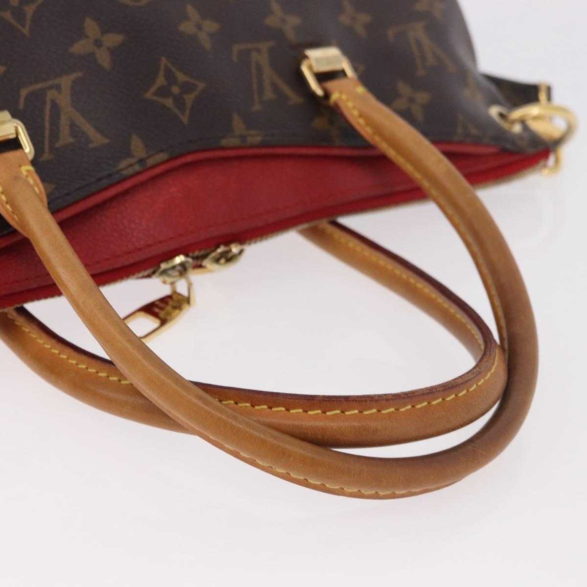LOUIS VUITTON Monogram Pallas MM Hand Bag 2way Red M41175 LV Auth ep14670A