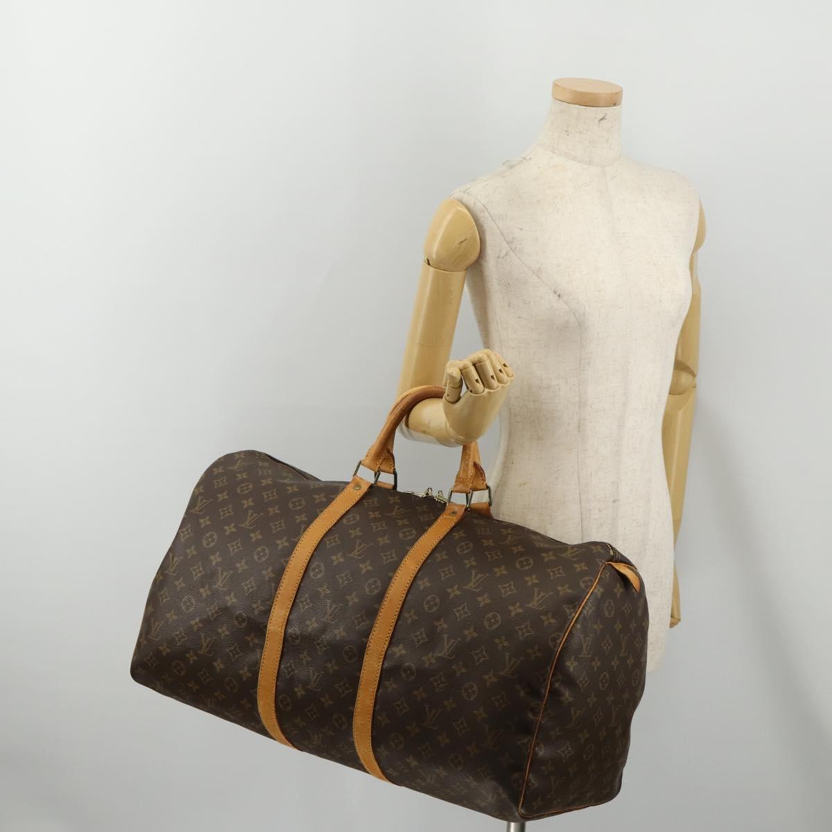 LOUIS VUITTON Monogram Keepall 55 Boston Bag M41424 LV Auth ep14676