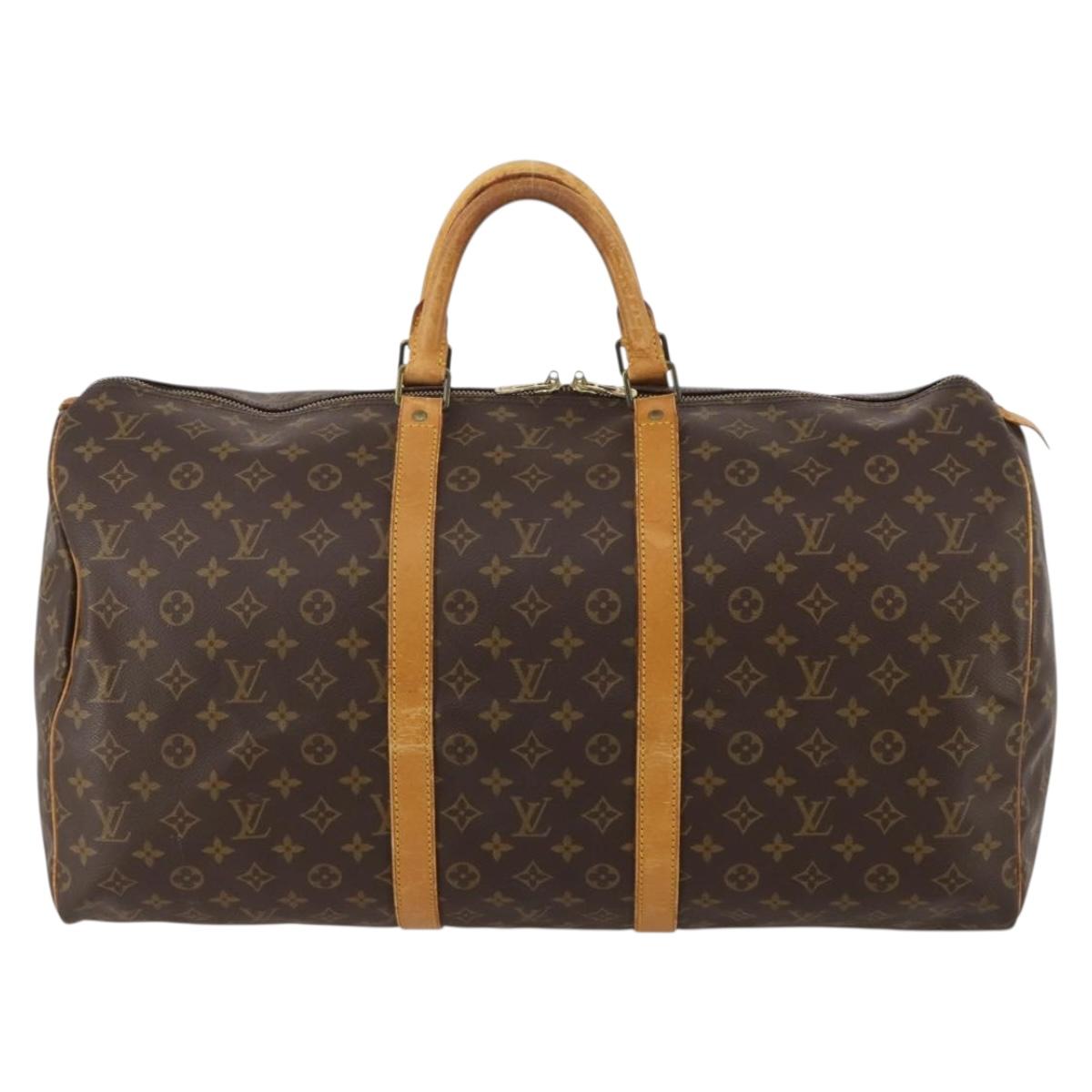 LOUIS VUITTON Monogram Keepall 55 Boston Bag M41424 LV Auth ep14676