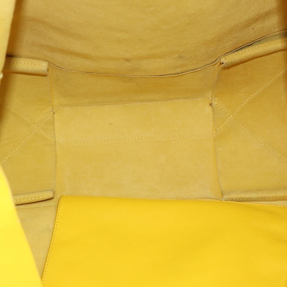 CELINE Horizontalkava Tote Bag Leather Yellow Gold Auth ep14681