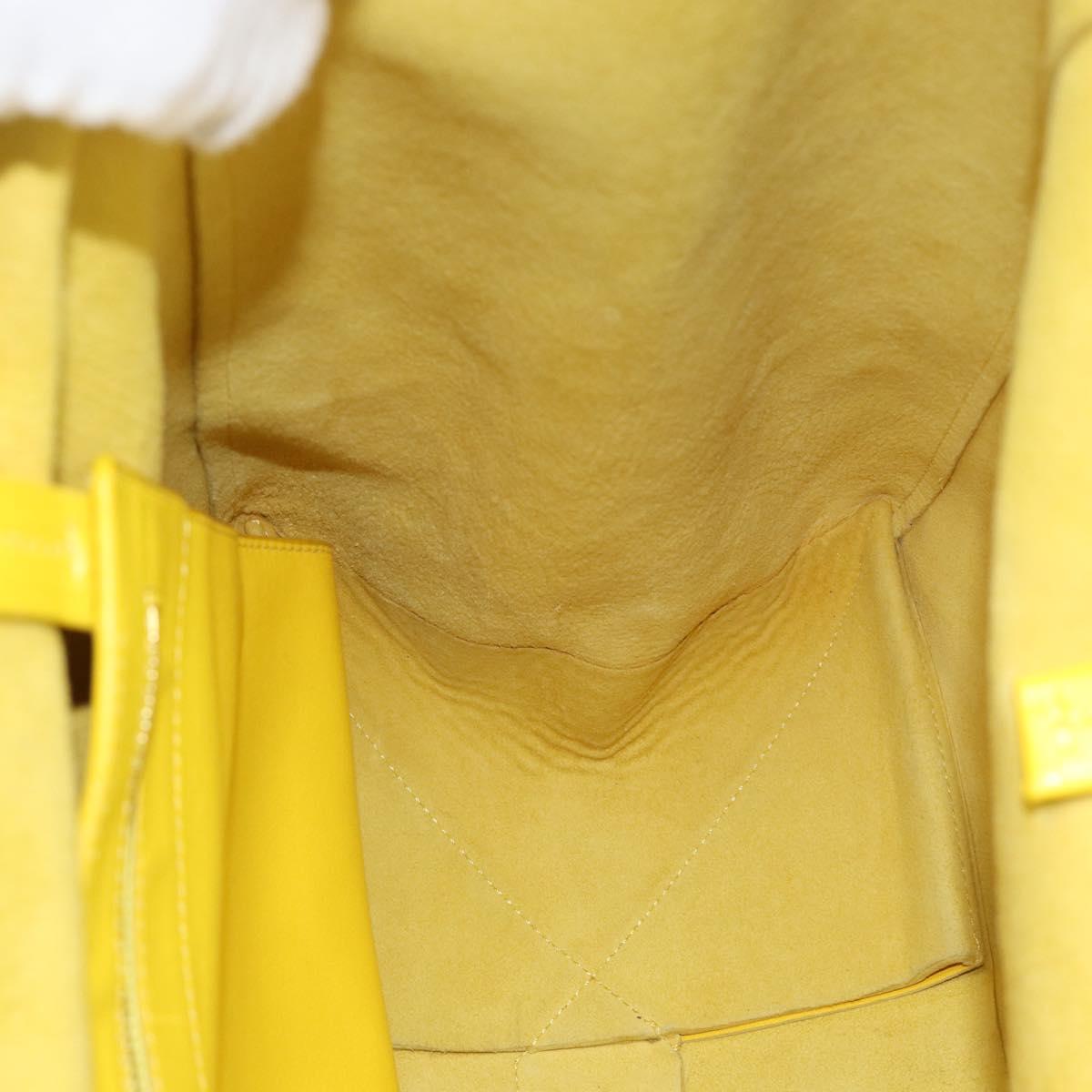 CELINE Horizontalkava Tote Bag Leather Yellow Gold Auth ep14681