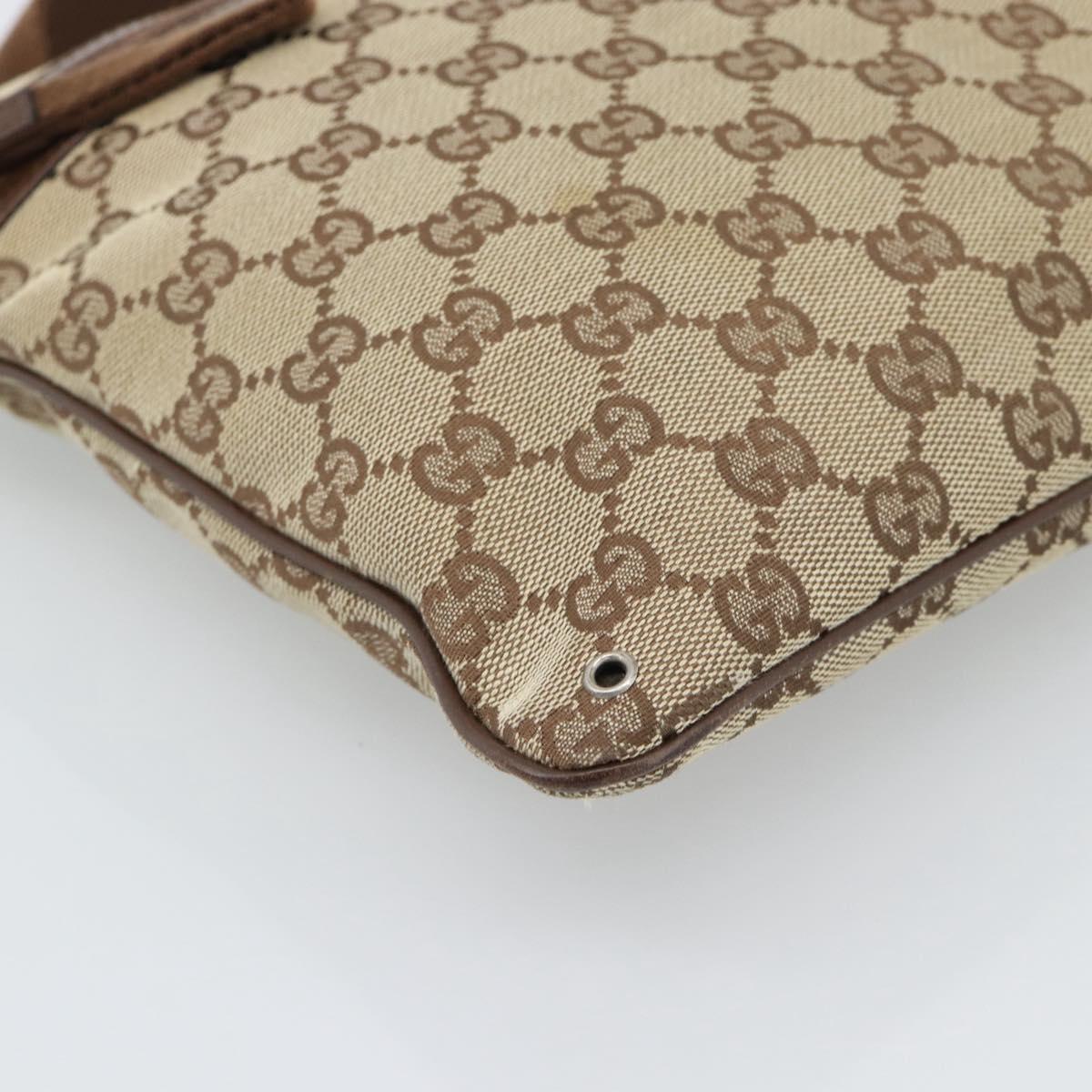 GUCCI GG Canvas Shoulder Bag Beige Silver 90476 Auth ep14683
