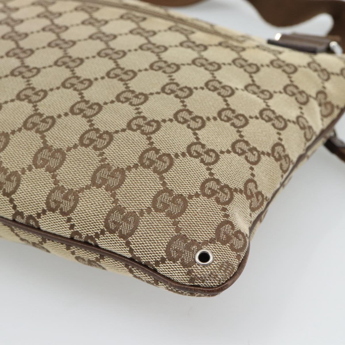 GUCCI GG Canvas Shoulder Bag Beige Silver 90476 Auth ep14683