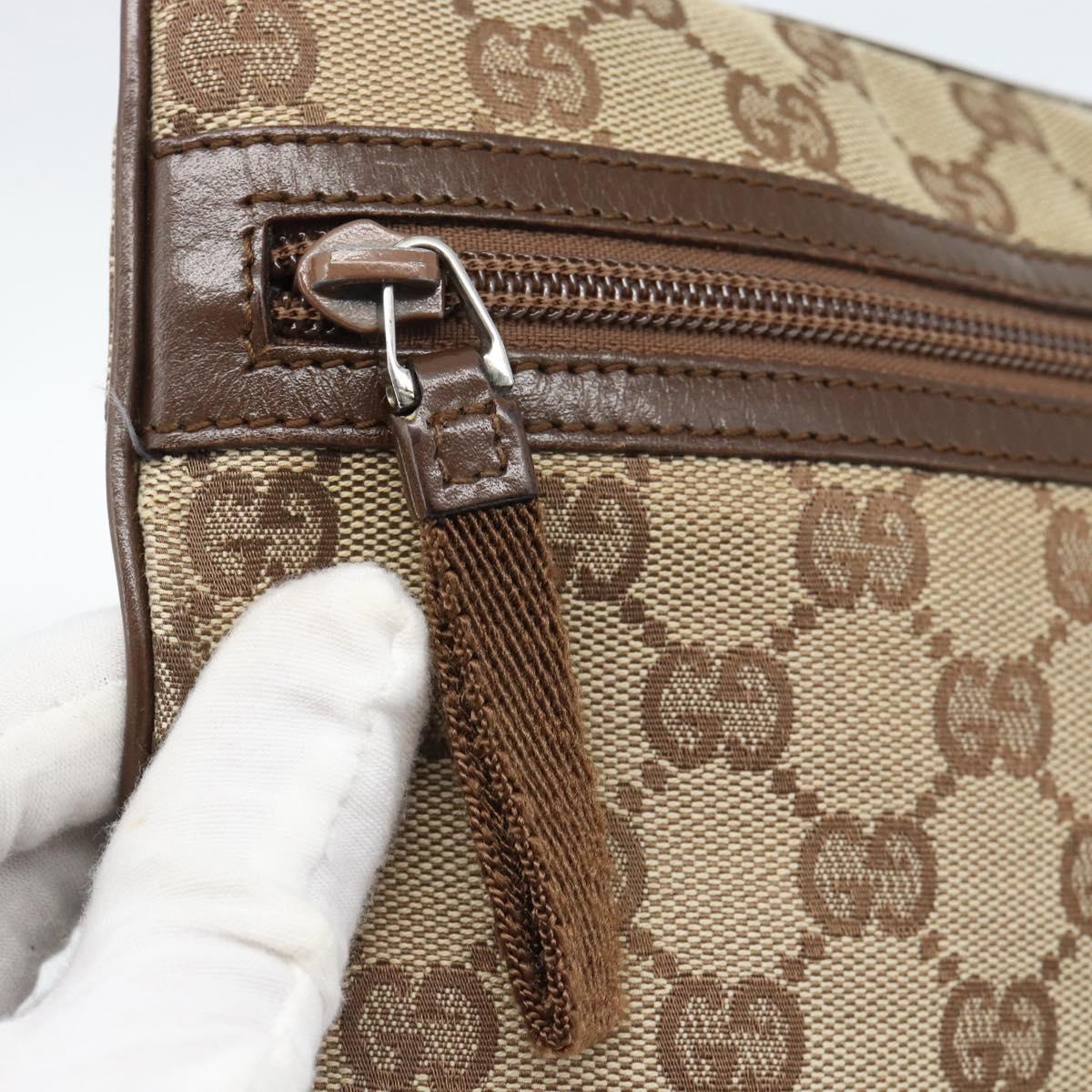 GUCCI GG Canvas Shoulder Bag Beige Silver 90476 Auth ep14683