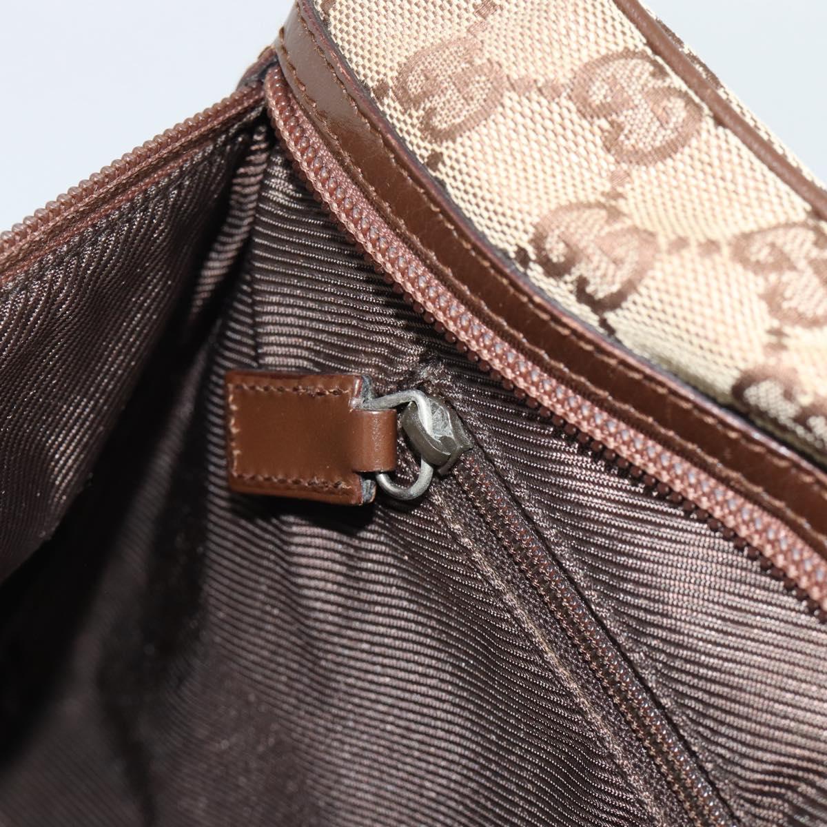 GUCCI GG Canvas Shoulder Bag Beige Silver 90476 Auth ep14683