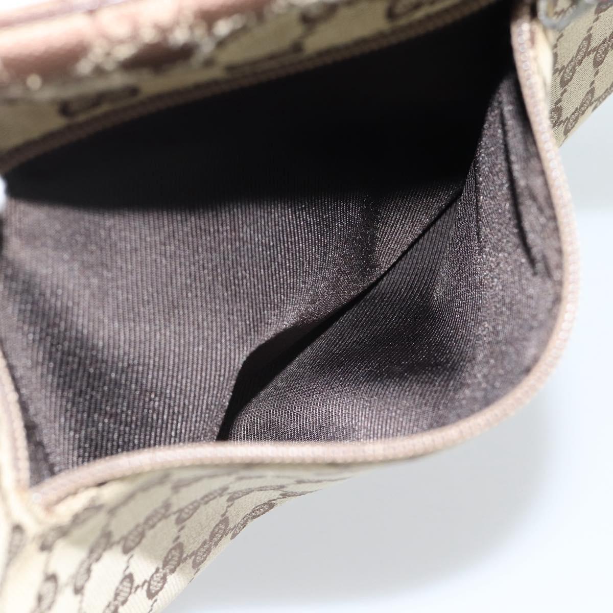 GUCCI GG Canvas Shoulder Bag Beige Silver 90476 Auth ep14683
