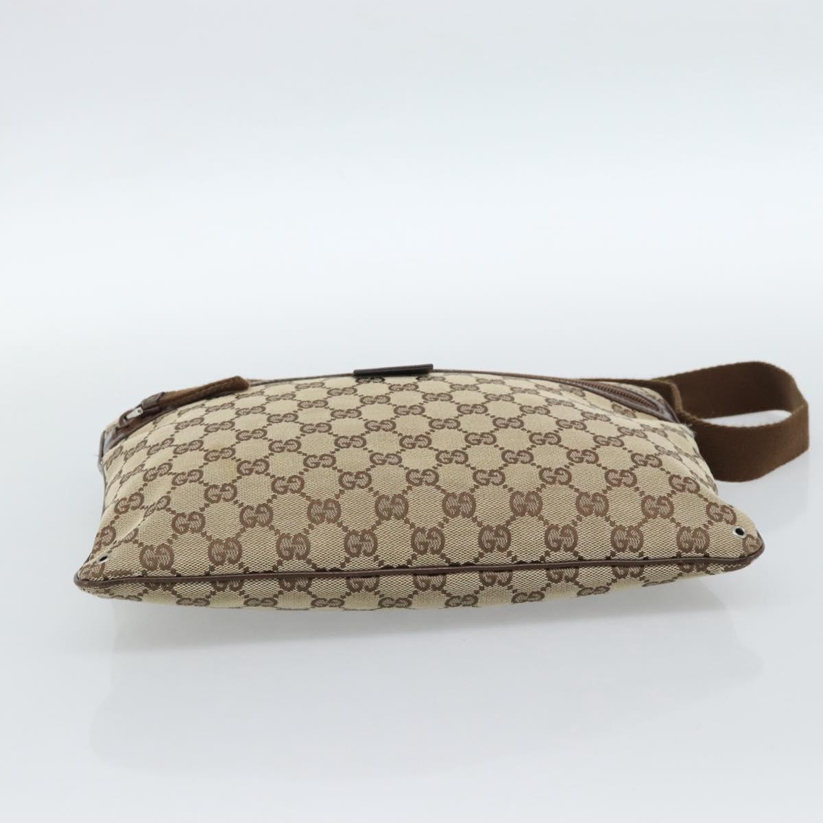 GUCCI GG Canvas Shoulder Bag Beige Silver 90476 Auth ep14683