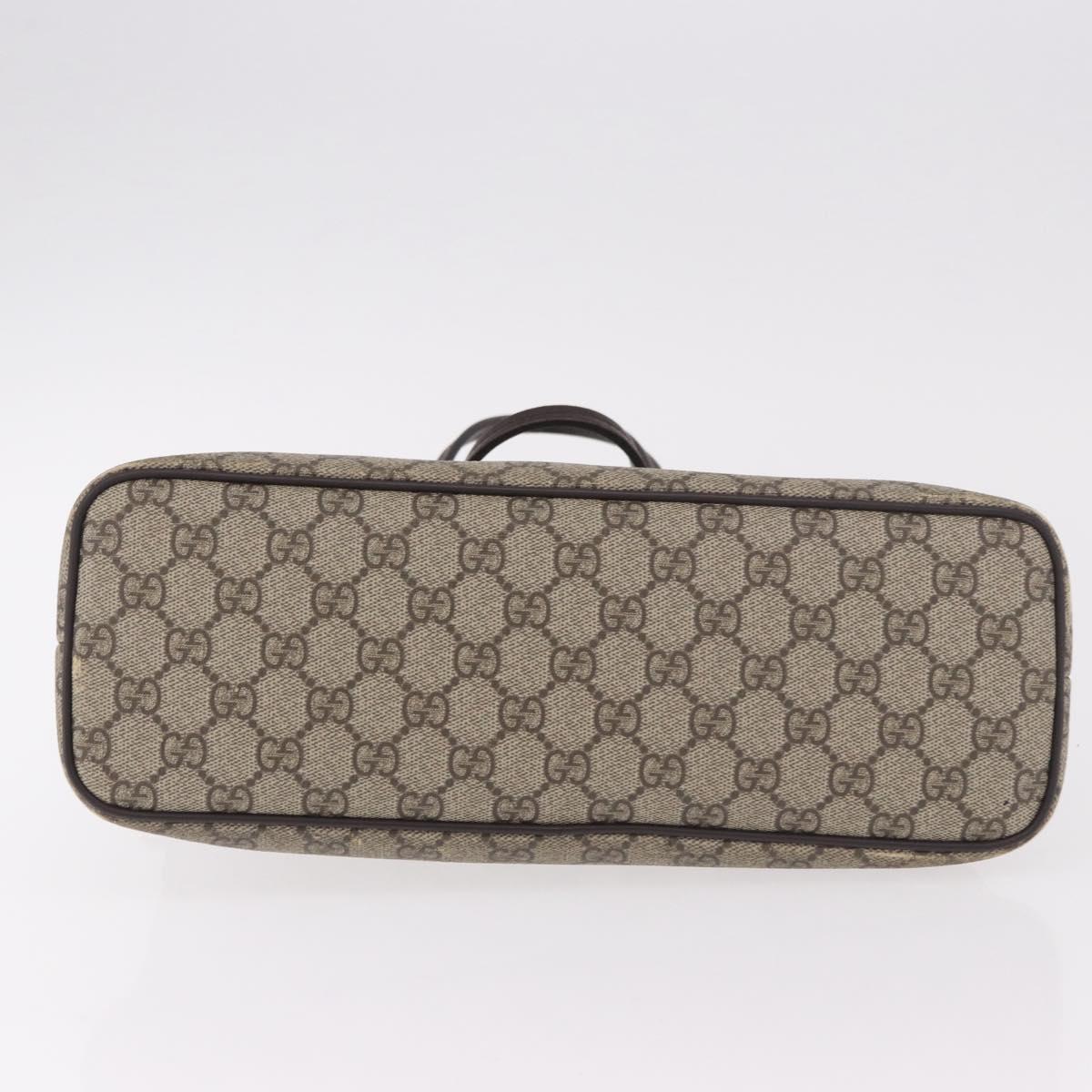 GUCCI GG Supreme Hand Bag PVC Beige Gold 353440 Auth ep14684