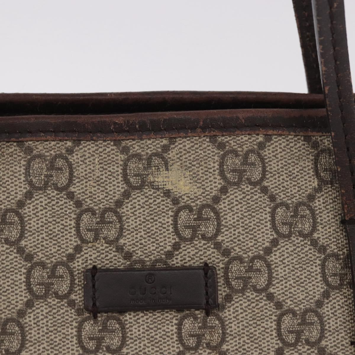 GUCCI GG Supreme Hand Bag PVC Beige Gold 353440 Auth ep14684