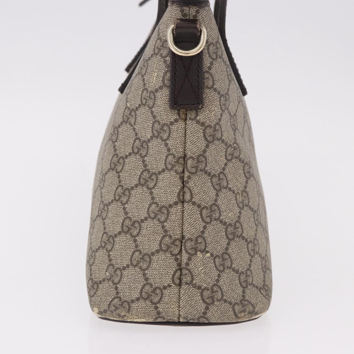 GUCCI GG Supreme Hand Bag PVC Beige Gold 353440 Auth ep14684