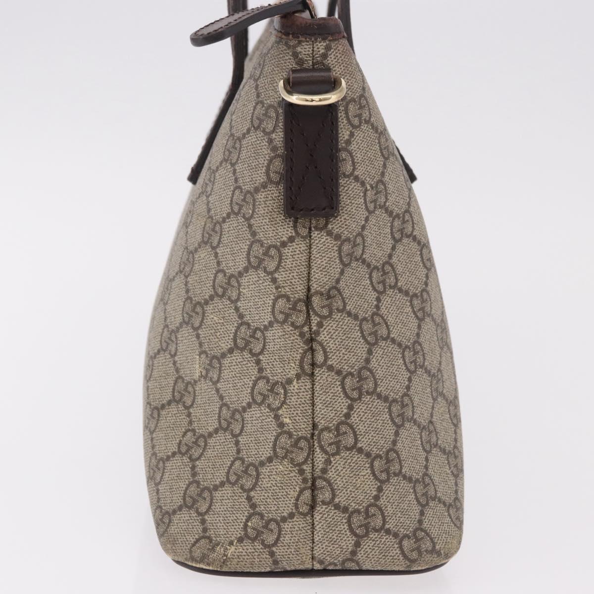 GUCCI GG Supreme Hand Bag PVC Beige Gold 353440 Auth ep14684